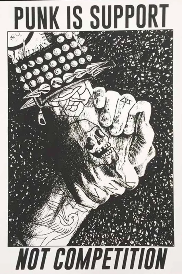 Imágen dos manos en apoyo punk